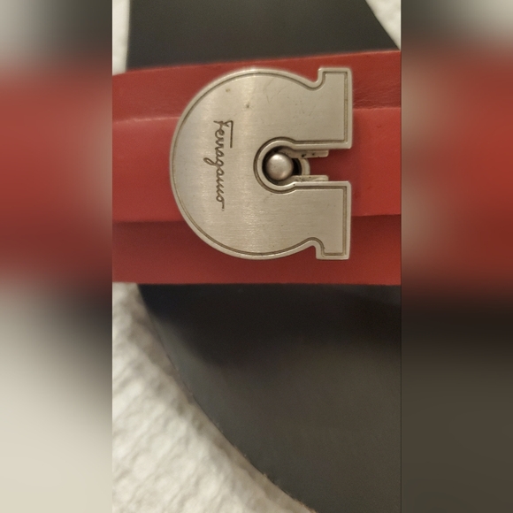 SALVATORE FERRAGAMO - size 91/2- womens wood slides leather clogs/shoes - Picture 8 of 8